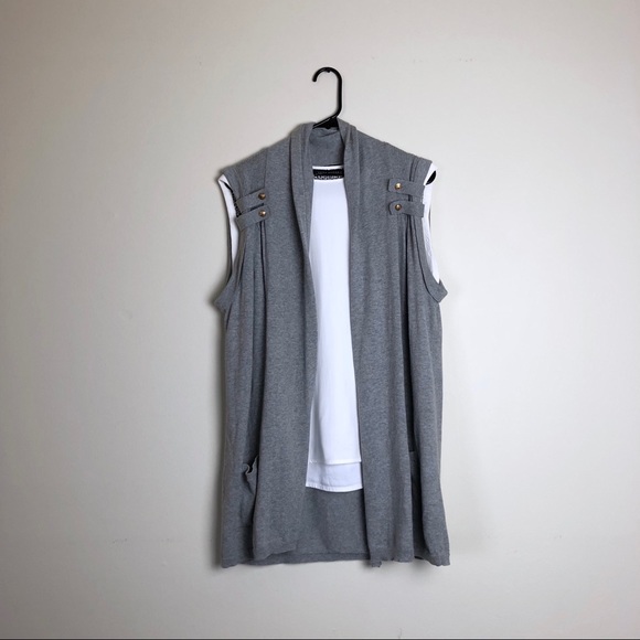 JW Long Sleeveless Drape Cardigan - Picture 1 of 8